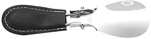 Joselin 12 x 3,8 cm Chausse-pied professionnel pliable en acier inoxydable, Noir et argenté, Taille