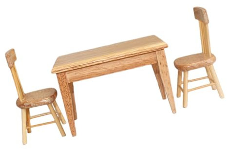 Toyvian 1 Satz Miniatur-Esstisch und Stühle winziger Esstischstuhl Feen Gartentischstuhl Möbel Modelle Puppenhauszubehör Puppenhaus-Miniaturtisch Baby schmücken Spielzeug Tische und Stühle