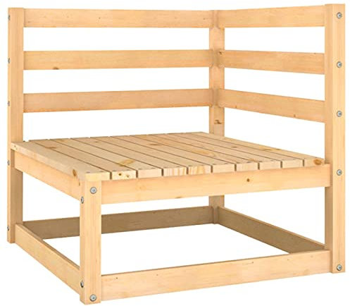Mengtu Garten-Ecksofa Massivholz Kiefer Modular Ecksofa Gartensofa Sofa Lounge Einzelsofa Loungesofa Sessel Ecksessel Garten Gartenmöbel