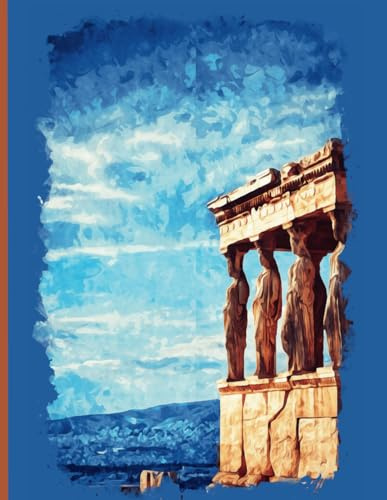 Watercolor Athens Acropolis notebook - Greek journal - Ancient Greece composition book: 110 pages - A4 - 8,5 x 11 inches - college ruled - Europe travel -