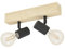 EGLO Deckenlampe Townshend 3, 2 flammiger Vintage Deckenspot im Industrial Design, Retro Lampe aus Stahl und Holz, schwarz, braun, E27 Fassung, FSC zertifiziert