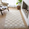 JaeMoose Baumwolle Teppich Getuftet Baumwollteppich Waschbar Retro Flur Teppich mit Quasten Marokkanisch Boho Teppiche für Wohnzimmer Schlafzimmer Eingangstür (Beige Checkerboard, 60 x 130 cm)