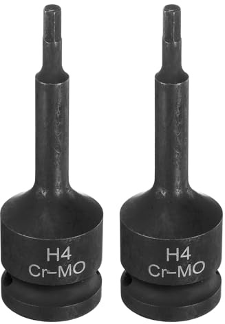 QUARKZMAN 2 Stück 1/2 Kraft Schlagnuss Innensechskant H4 78mm Schwarz | Cr-Mo Stahl Schlagschrauber Nuss phosphatiert für Auto Fahrrad und Maschinenbau