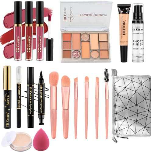 Make-Up Sets With Storage Bag, All in One Makeup Kit for Women Full Kit, Make Up Gift Set for Women, Makeup Bundle Kit Include Eyeshadow Palette Lip Gloss Mascara Makeup Gift Set for Teenage & Adults