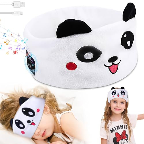 Vmxlso Bluetooth Sleep Mask Kids, Bluetooth Eye Mask for Children, Sleep Headphones Headband with Speakers, Sleep Mask Headphones for Listening to Music, Washable, Head Circumference Within 58 cm