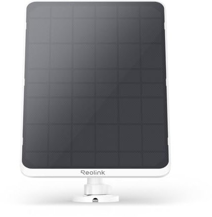 Reolink Panneau Solaire 12W pour Caméra Extérieure Rechargeable sur Batterie, avec Câble 4 Mètres & Support Ajustable 360°, Peau Blanche, Utilisation Extérieure, IP65 Résistant aux Intempéries