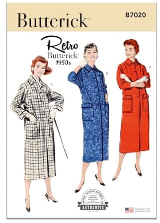 BUTTERICK Sewing Pattern B7020N5 Misses' Box Coat N5 (10-12-14-16-18)