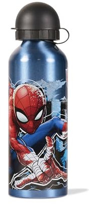 Spiderman Gourde en aluminium métallique avec paille pour garçon 500 ml pour l'école