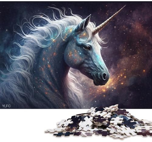 Jigsaw Puzzles for Adults Universe Galaxy Unicorn Jigsaw Puzzles 1000 Pieces for Adults Cardboard Jigsaw Puzzles for Adults And Kids Age 12 Years Up Difficult And Challenge 38 * 26cm/1000pcs