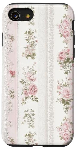 Blushing Floral Pattern Pink Coquette Aesthetic Quilt Pretty Case for iPhone SE (2020) / 7 / 8