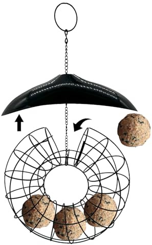 Suet Ball Hanging Wild Bird Feeder Bird Feed Dispenser Suet Ball Holder for Outside Fat Ball Feeder Orbicular Shaped