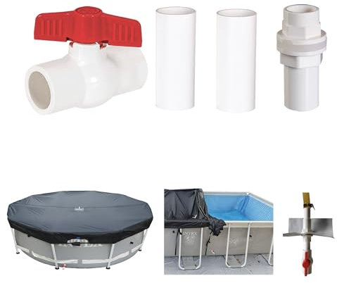 SIHAIAN Pool-Ablaufaus-Kit, Öffnen Sie einen dritten Abfluss am Boden des Pools mit SIHAIAN Drainage Pipe Kit, lassen Sie das angesammelte Wasser aus der Poolabdeckung ab