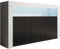 MB Muebles Bonitos, Credenza Stile Moderno Aker, Melamina Opaca, Bianco e Nero, 155x91.5x37cm