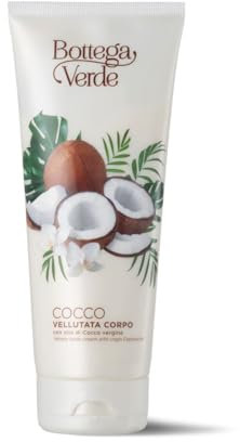 Bottega Verde - Cocco, Crema Corpo Idratante, 200 ml, con Latte di Cocco e Olio di Cocco Vergine, Azione Emolliente e Nutriente, per Tutti i Tipi di Pelle