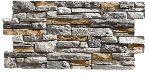 3D Wandpaneele in Klinkeroptik Beige Grau – PU Wand- & Fassadenverkleidung Ardesia Ombra – 114,5×57,5 cm – Für Innen & Außen – Wärmedämmend & Schlagfest