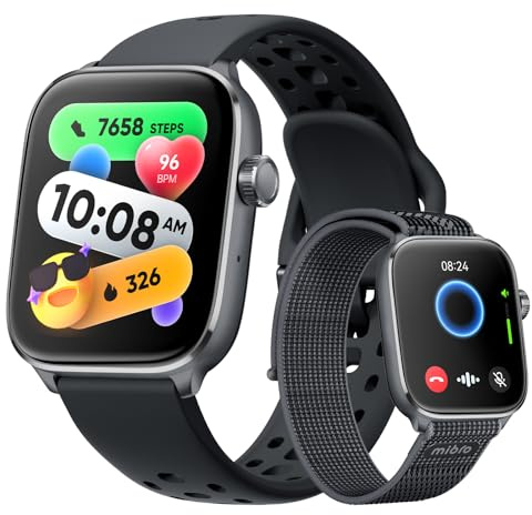 Mibro Fit Smartwatch Donna Uomo, 1.75 AMOLED, Assistente Vocale, Nero | 27,9g ultraleggero, Cinturino in Nylon, GPS, 5 ATM, Chiamate Bluetooth, Monitoraggio Fitness, Sonno & Battito, 150 Sportive