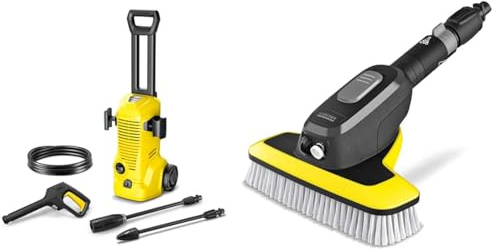 Kärcher high-pressure washer K 2, pressure: max. 110 bar, flow rate: 360 l/h, area: 20 m²/h, weight: 4.2 kg, high-pressure gun, high-pressure hose, dirt blaster + Kärcher WB 7 Plus 3-in-1 Wash Brush