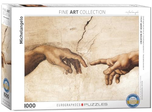 Eurographics 1000 Teile - Die Erschaffung Adams (Detail) von Michelangelo