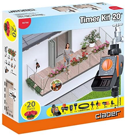Timer Kit 20 Logica Claber, impianto di irrigazione automatico a goccia