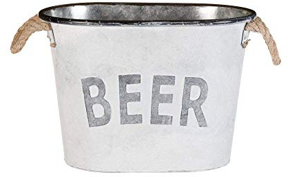 Cubo grande de metal para enfriar bebidas o guardar botellas de vino o champán, 36 cm