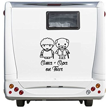 wDesigns Autoaufkleber Oma & Opa on Tour Wohnmobil Wohnwagen Camper Caravan Sticker