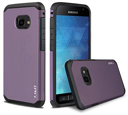 J&D Kompatibel für Galaxy Xcover 4/Galaxy Xcover 4S Hülle, [ArmorBox] [Doppelschicht] [Heavy-Duty-Schutz] Hybrid Stoßfest Schutzhülle für Samsung Galaxy Xcover 4, Samsung Galaxy Xcover 4S - Violett