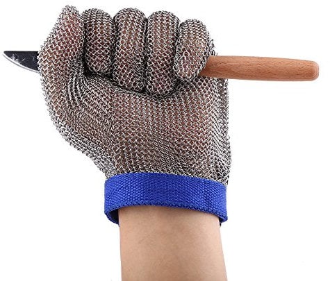 1 Artikel Schnittschutzhandschuhe aus Edelstahl 304, Schnittschutzhandschuhe für Metzger, für Sicherheit/Bauarbeiter, Größe L