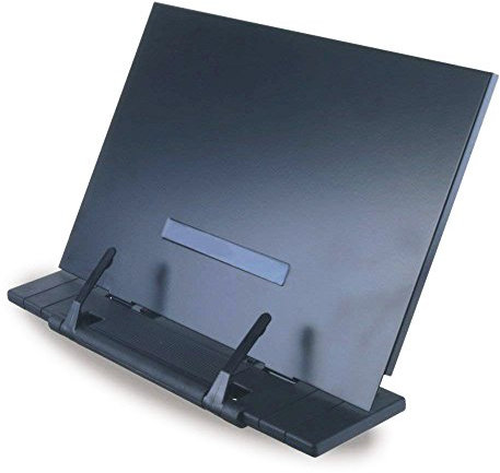 DUBENS Bookrest Kochbuchständer Bücherregal, Buchstaender Kochbuchhalter Faltbar Leseständer Faltbares Dokumentenhalter mit 7 Verschiedenen Neigungswinkel, Schwarz