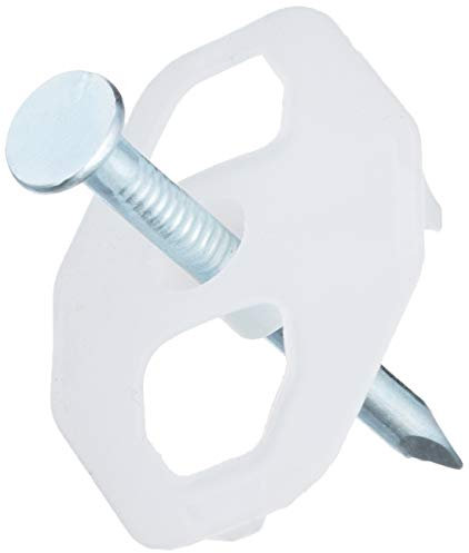 Disque à clous 38 x 25 mm avec clou en acier 3,5 x 40 mm, blanc