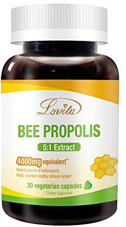 LOVITA Propolis Capsule | High Potency | 5:1 Concentration | Natural Propolis Extract | 30 Vegetarian Capsules (1 Months Supply)