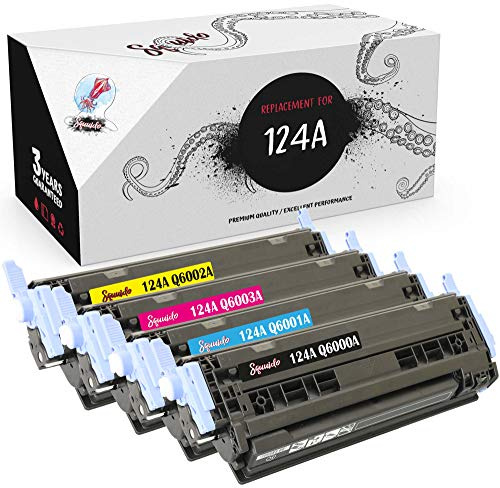Squuido 4 Tonerkartuschen 124A kompatibel mit HP Color LaserJet 1600 1600n 2600 2600n 2600dn 2605 2605d 2605dn 2605dtn CM1015 CM1017 MFP | Hohe Reichweite 2500/2000 Seiten