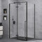 doporro Duschkabine Duschabtrennung schwarz 90x120x195cm Eckdusche ESG-Sicherheitsglas Klarglas inkl. beidseitiger Easy-Clean-Beschichtung Ravenna64