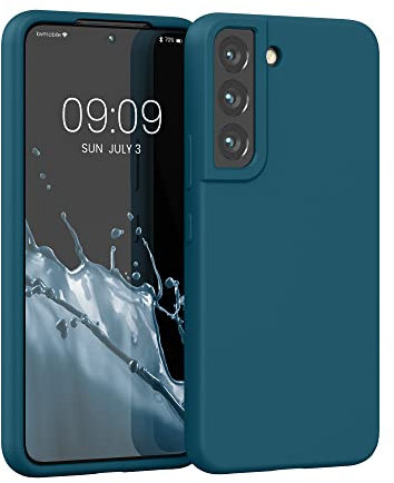 kwmobile Housse Compatible avec Samsung Galaxy S22 Coque - Housse de téléphone Protection Souple en TPU Silicone - pétrole Mat