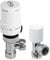 SPARES2GO Thermostatic Radiator Valve Set Lockshield 10-15mm TRV Head (White)