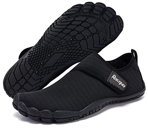 Racqua Wasserschuhe Herren und Damen Badeschuhe Schwimmen Schwimmschuhe Aquaschuhe beachies Schwarz44