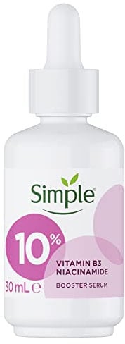 Simple 10% Niacinamid (Vitamin B3) Booster Serum | Hautpflegeprodukt | Für alle Hauttypen geeignet | Für einen gleichmäßigen Hautton und Textur | 30ml