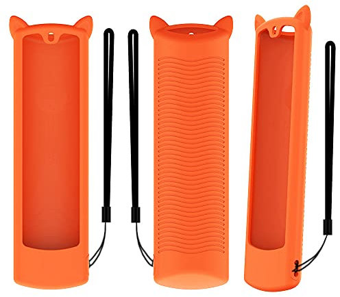 Housse de Protection pour télécommande pour Amazon Télécommande vocale Alexa (3e génération) Fire 4K TV, Protection Anti-dérapante en Silicone pour télécommande (Orange)