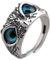 Verstellbarer Eulenring, Dämonenauge Verstellbarer Niedlicher Tiervogel Gothic Trendy Retro Open Silver Band Ringe Schmuck Geschenk