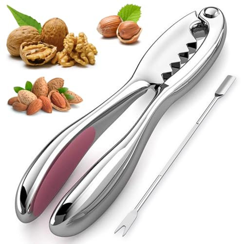 Tuofang Schiaccianoci, Noce Pinze, Noce Cracker, Nut Sheller Tool, per Tutti i Tipi di Noci, Cracker di Aragosta Cracker di Granchio (Rosso)