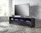 MMT Furniture LED TV Stand Cabinet Unit with Blue LED Lights -TV Console & Entertainment Unit with Storage - Gloss Finish - Modern TV Shelf Desk for up to 85 inches LED LCD Plasma Flat Screens(Black)