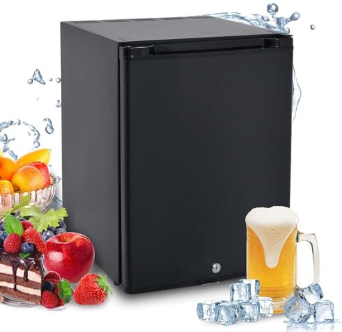 Techomey 12 Volt Fridge 40L, Campervan Fridge 12V 240V with Lock, 12V Refrigerator for Boat, Motorhome, Caravan, Camping, Truck, RV, Silent