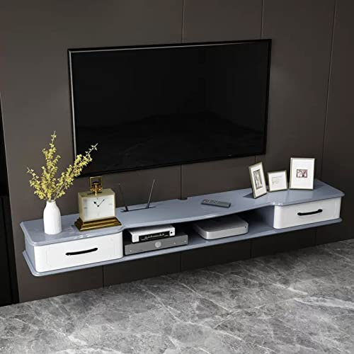 KOWJIFH Wall mounted TV cabinet Floating shelf Wall shelf Wall decorative shelf TV Stands TV console TV shelf Router Set-top box sky box CDs DVD DVD players Photo frames Toy Storage Shelf Bookshelf