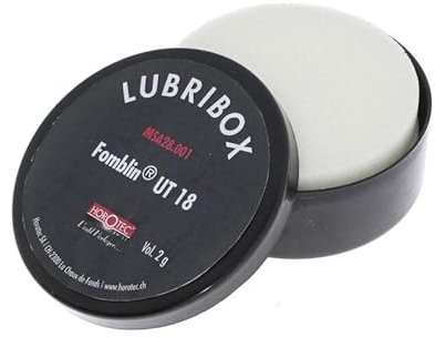 KD89 Horotec MSA28.001 Lubribox mit 2 Schaumstoffkissen, Fomblin UT18, 2 g, Ø 60 mm, Schwarz
