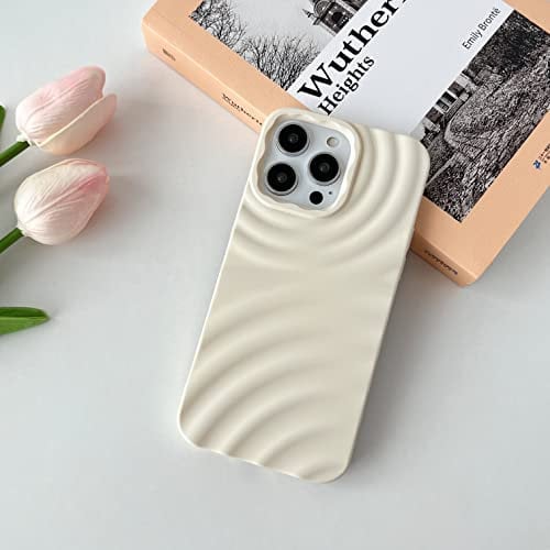 ZCDAYE for iPhone 11 Case, Cute Spiral Pattern Wave Shape Phone Case for Women Girls, Silky Touch Soft Slim Protective Cover Compatible with iPhone 11 (6.1 inch), Beige