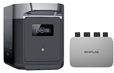 Station électrique pour balcon EcoFlow PowerStream, micro-onduleur, Batterie supplémentaire de Delta 2 Max, capacité de 2048 Wh, contrôle de la consommation d'énergie, contrôle par APP