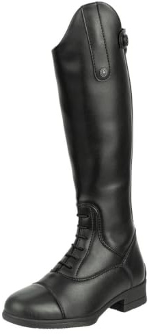 SUEDWIND FOOTWEAR Kinder-Reitstiefel Nova Kids Fun – Schwarz – 29-41 | Stiefel mit Reißverschluss hinten, Schnürung & Gummisohle – Lederlook – turnierkonform, atmungsaktiv & wasserabweisend