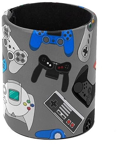 Eslifey Pot à crayons rond pour bureau, manette vidéo de jeu, pot à stylos, gobelet, pinceaux de maquillage, support d'affichage, organisateur de papeterie pour la maison, le bureau, l'école