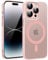 KPPIT for iPhone 14 Pro max case Compatible with MagSafe,Translucent Matte Back Camera Lens Full Protection Slim Shockproof Phone Cover,Magnetic Case for iPhone 14 Pro max 6.7-Pink