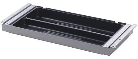 bümö Schreibtisch Organizer Schublade aus Metall in silber mit Schreibwareneinsatz - Unterbau Ablage einfach unter dem Tisch montierbar, Schreibtisch Zubehör