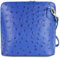 Belli italienische Ledertasche Damen Umhängetasche klein Handtasche Schultertasche Abendtasche in royalblau Straußprägung - 17x16,5x8,5 cm (B x H x T)
